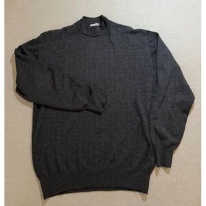 Metropolitan Sweater Mens‎ Large Gray Virgin Wool Pullover Long Sleeve Italy.